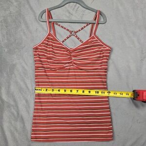 No Boundaries Orange and White Striped Camisole Tank Top